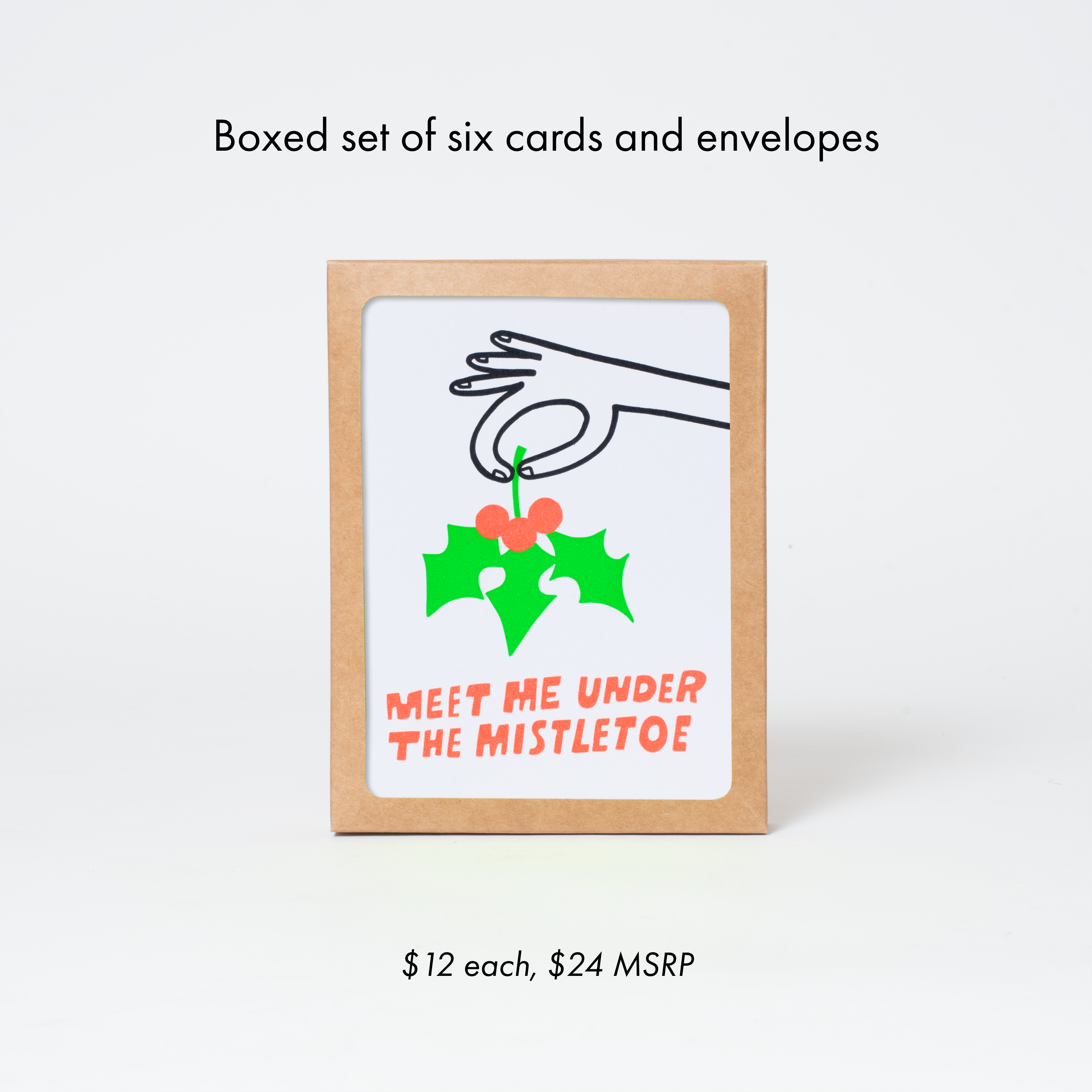 Egg Press Manufacturing - Wholesale Christmas Card - Mistletoe Holiday Letterpress Greeting Card by Ashkahn3