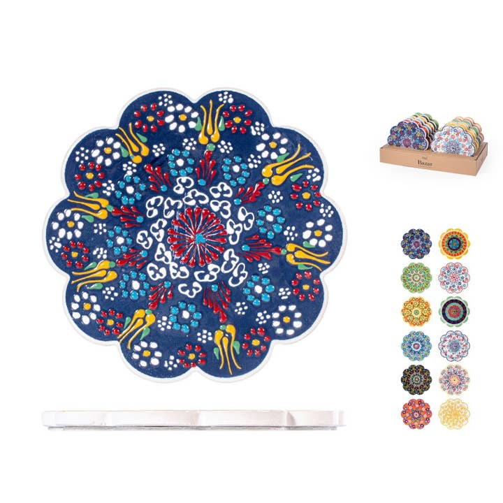 Sotto Pentola Fiore Bazar In Stoneware Decorato 18 cm per la vendita all'ingrosso da parte di H&H