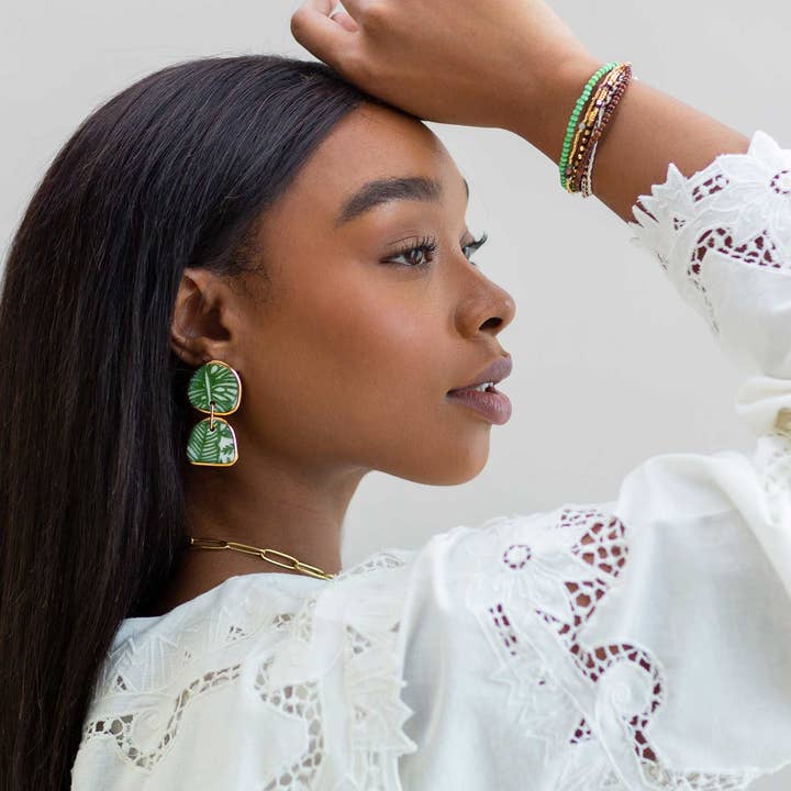 Noonday Collection - Wholesale Dangle Earrings - Porcelain Bungalow Earrings1