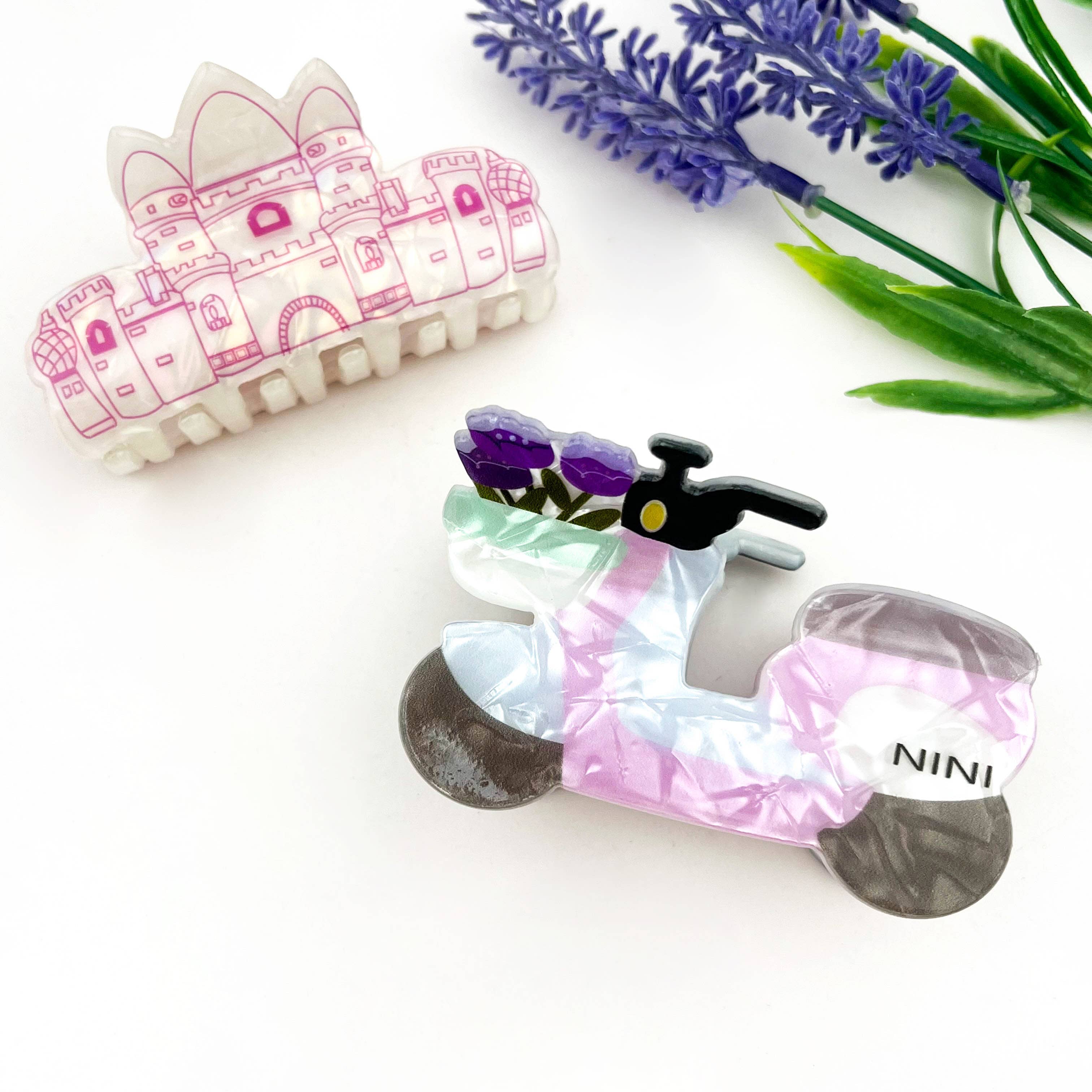 mildstyles - Wholesale Hair Clip - Women's - Palace Motorcycle Guitar Acrylic Printed Hair Claw Clip6