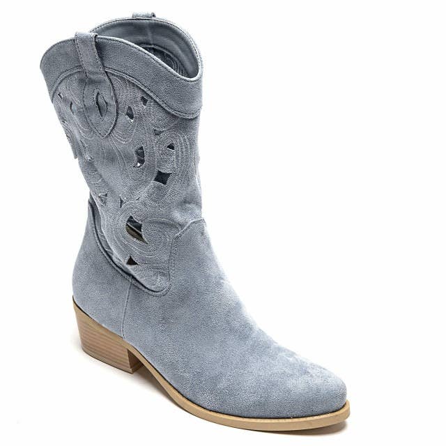 No Doubt Shoes - Wholesale Cowboy Boots - Women's - WOMENS CUT OUT DETAIL EMBROIDERED BLOCK HEEL COWBOY BOOTS11