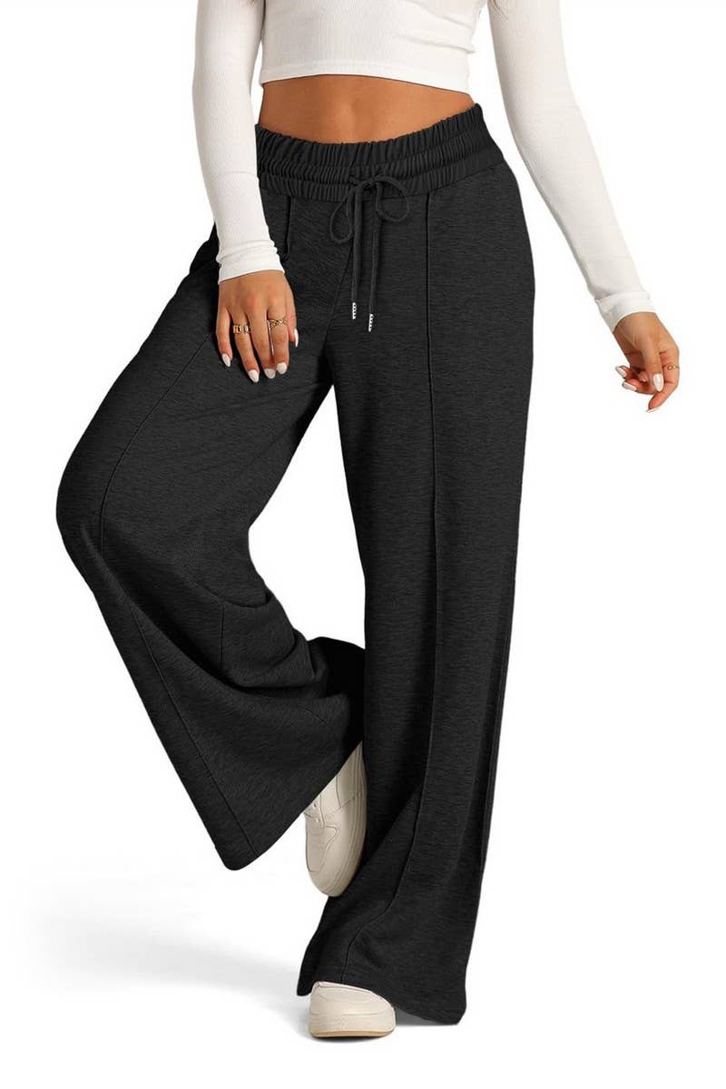 NINEXIS - Wholesale Pants - Women's - CWBLP1855_SOLID COLOR WAIST WIDE-LEG CASUAL TROUSERS3