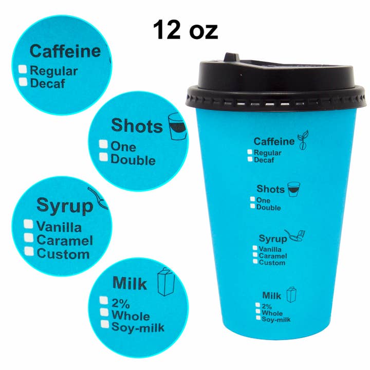 Youngever - Wholesale Disposable cup - Youngever 70 Sets 12OZ Coffee Paper Cups with Lids - Color2