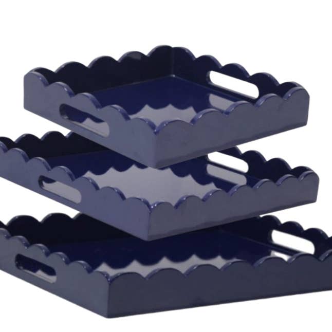 The Enchanted Home - Wholesale Decorative Tray - Navy Lacquered Tray1
