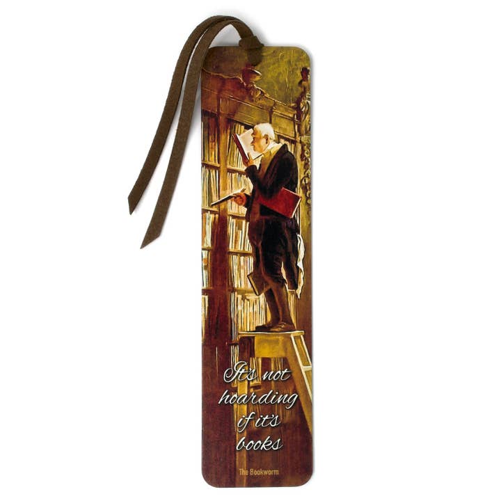 Whimsical Hoarding Books Quote Handmade Wooden Bookmark for wholesale by Mitercraft