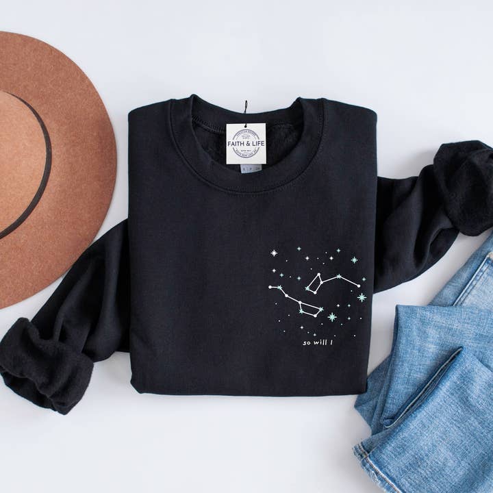 Faith & Life Christian Brands - Wholesale Graphic Sweatshirt - Women's - Christian Sweatshirt Stars Were Made To Worship So Will I1