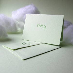 omg - Hand Foiled Card for wholesale by Text From A Friend