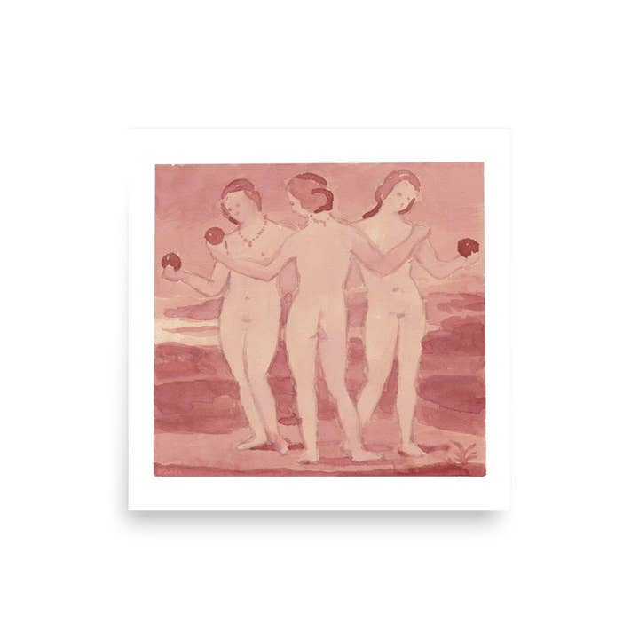 Three Graces Goddess Art - 16x16" Art Print for wholesale by Michelle Farro Studio