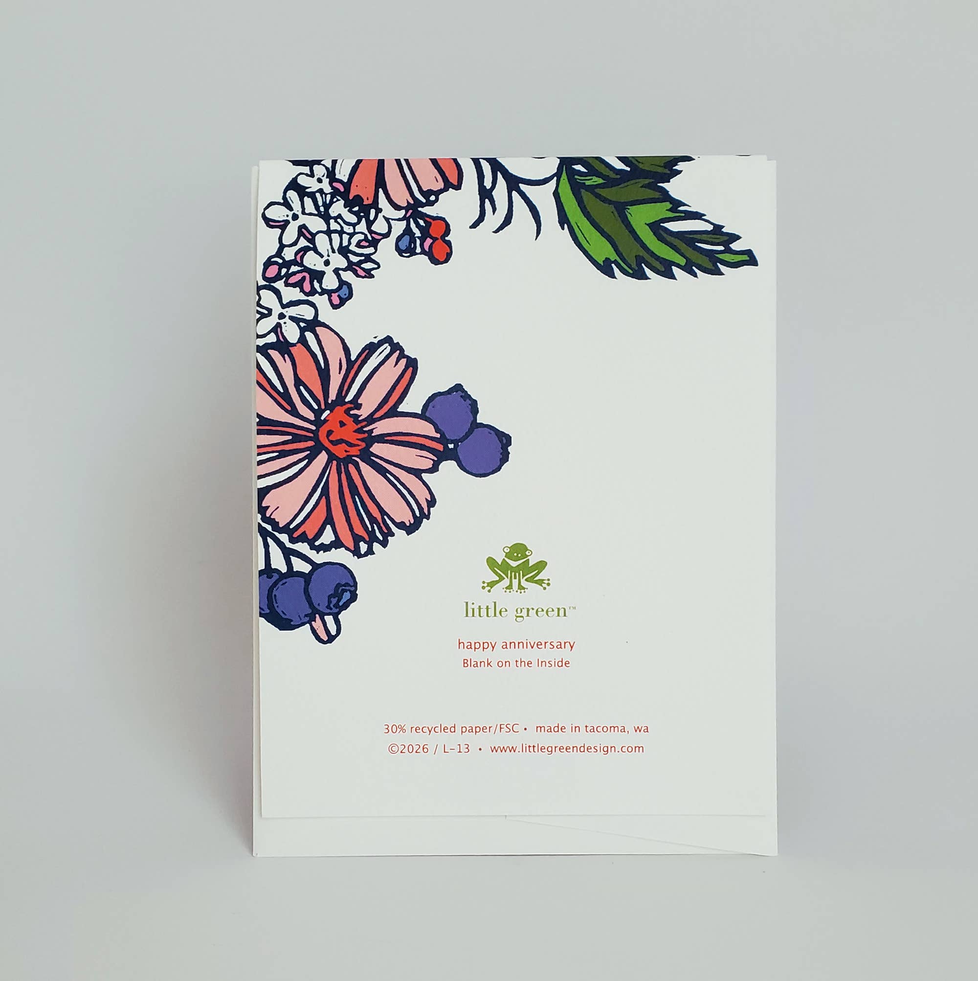 Little Green - Wholesale Graduation Card - NEW Happy Anniversary Floral Greeting Card1