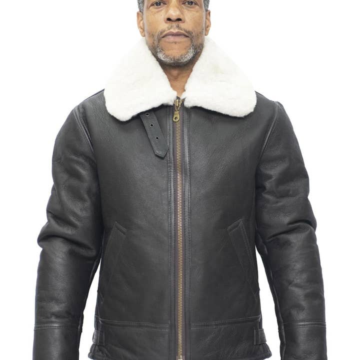 Mens B3 WW2 Leather Sheepskin Aviator Flying Jacket-Charleston for wholesale by Infinity Leather (Upperclass Fashions Ltd)