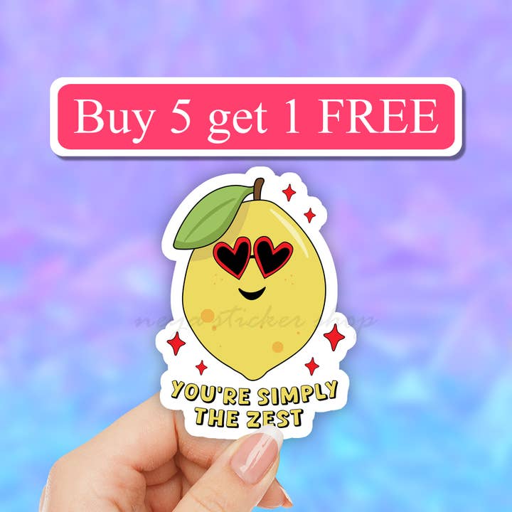 You're simply the best funny lemon pun valentine's day decal for wholesale by Neya Sticker Shop