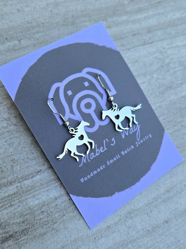 Horse Heart Earrings or Necklace for wholesale by Mabel's Way