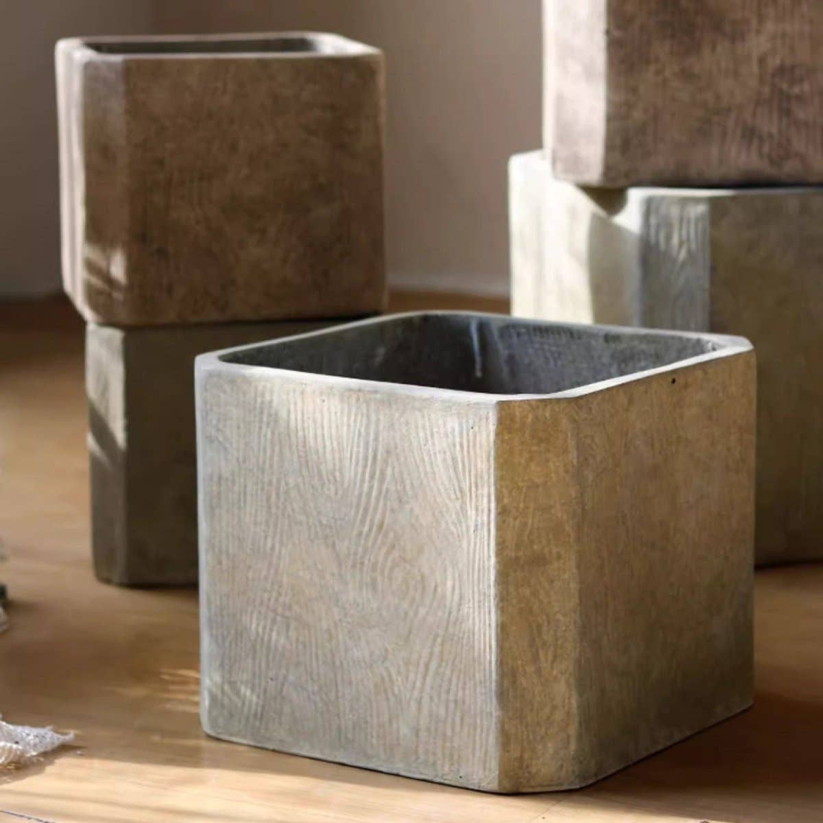 Rustic Reach - Wholesale Planter Box - StoneGrain Square Planter6