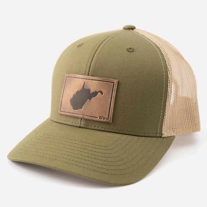 Range Leather Co. - Wholesale Trucker Hat - Unisex - West Virginia Silhouette Hat | Leather Patch Trucker Hat5