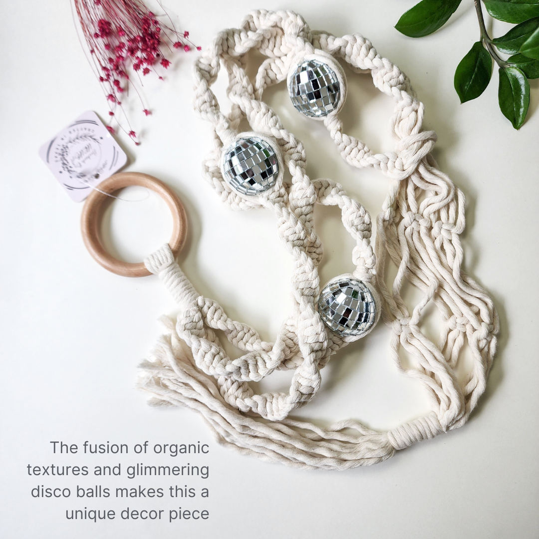 Handmade By Uruba - Wholesale Hanging Planter - Macrame Disco Ball Plant Hanger, Handmade Boho Home Décor13