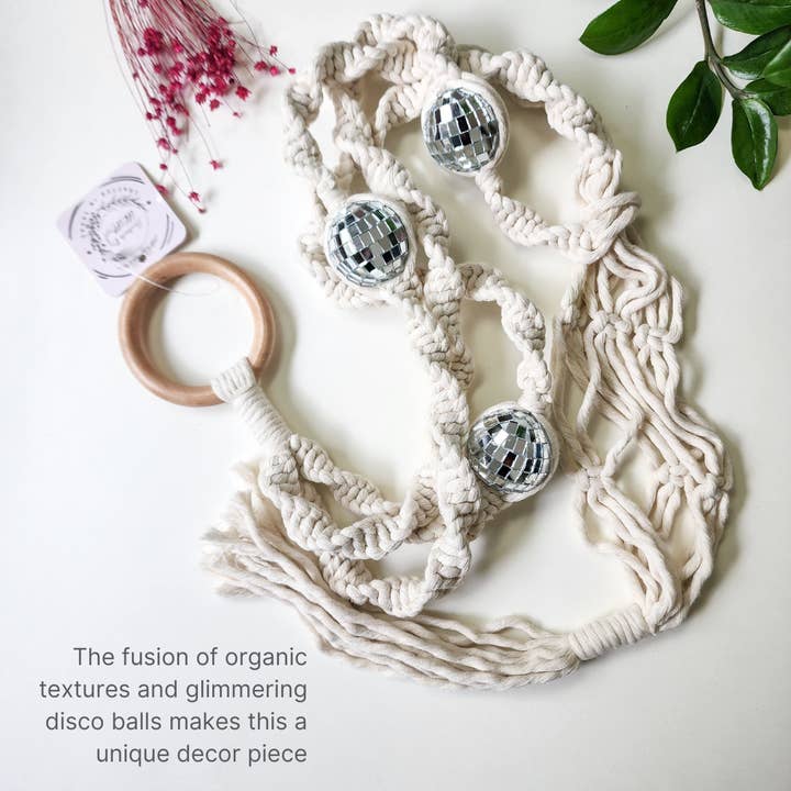 Handmade By Uruba - Wholesale Hanging Planter - Macrame Disco Ball Plant Hanger, Handmade Boho Home Décor13