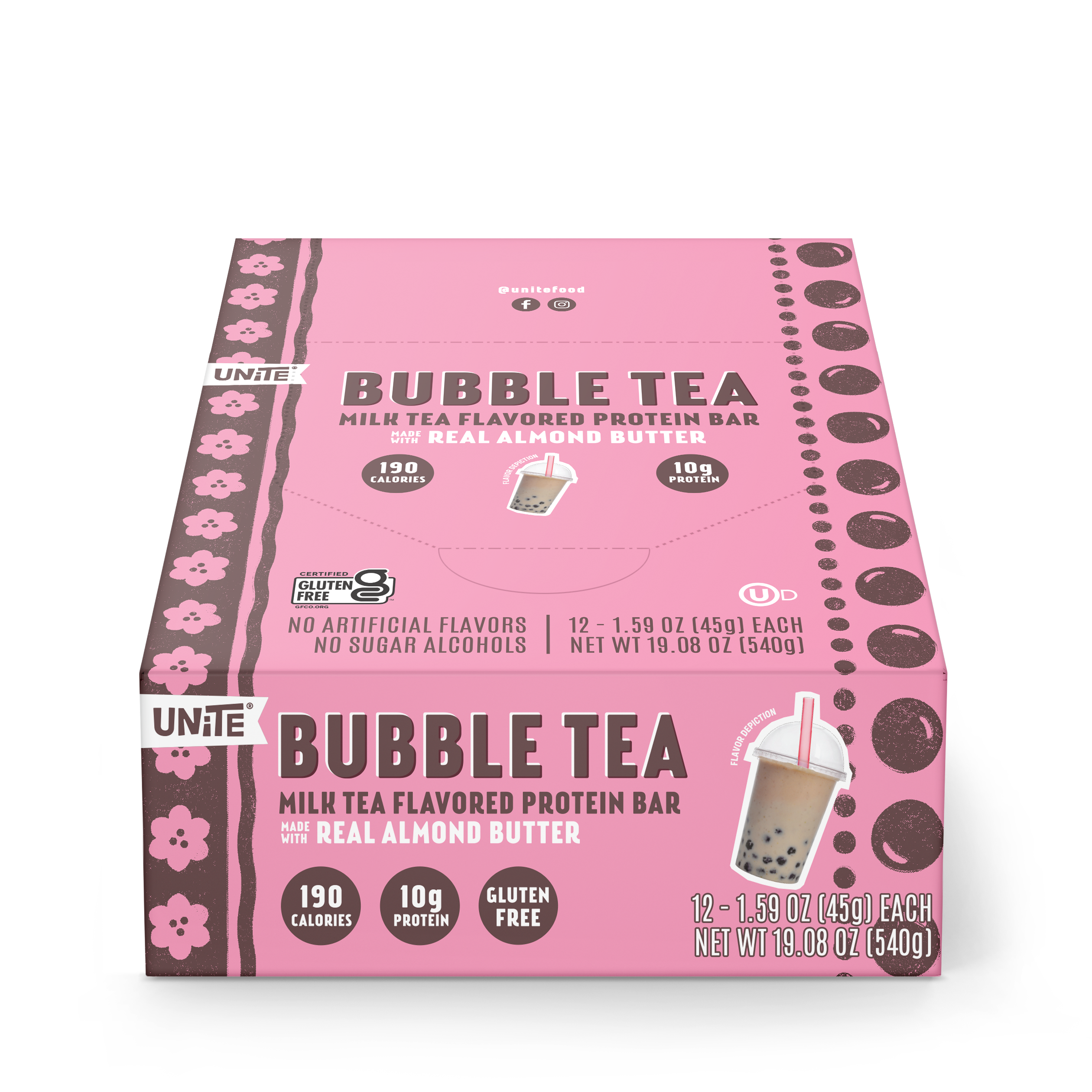 UNiTE Foods - Wholesale Snack Bar - Bubble Tea Flavored Protein Bar (Milk Tea Flavor)2