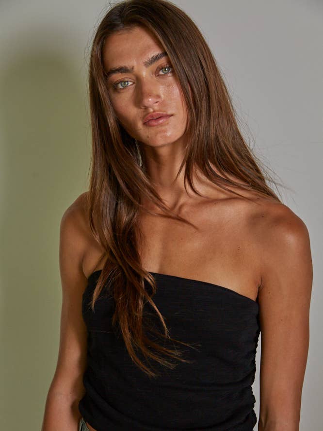 By Together - Wholesale Bustier - Women's - L7340 | Knit Side Ruched Detail Strapless Tube Top3