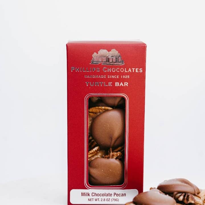 Phillips Chocolates - Wholesale Chocolate Bar - Milk Chocolate Pecan Turtle Bar