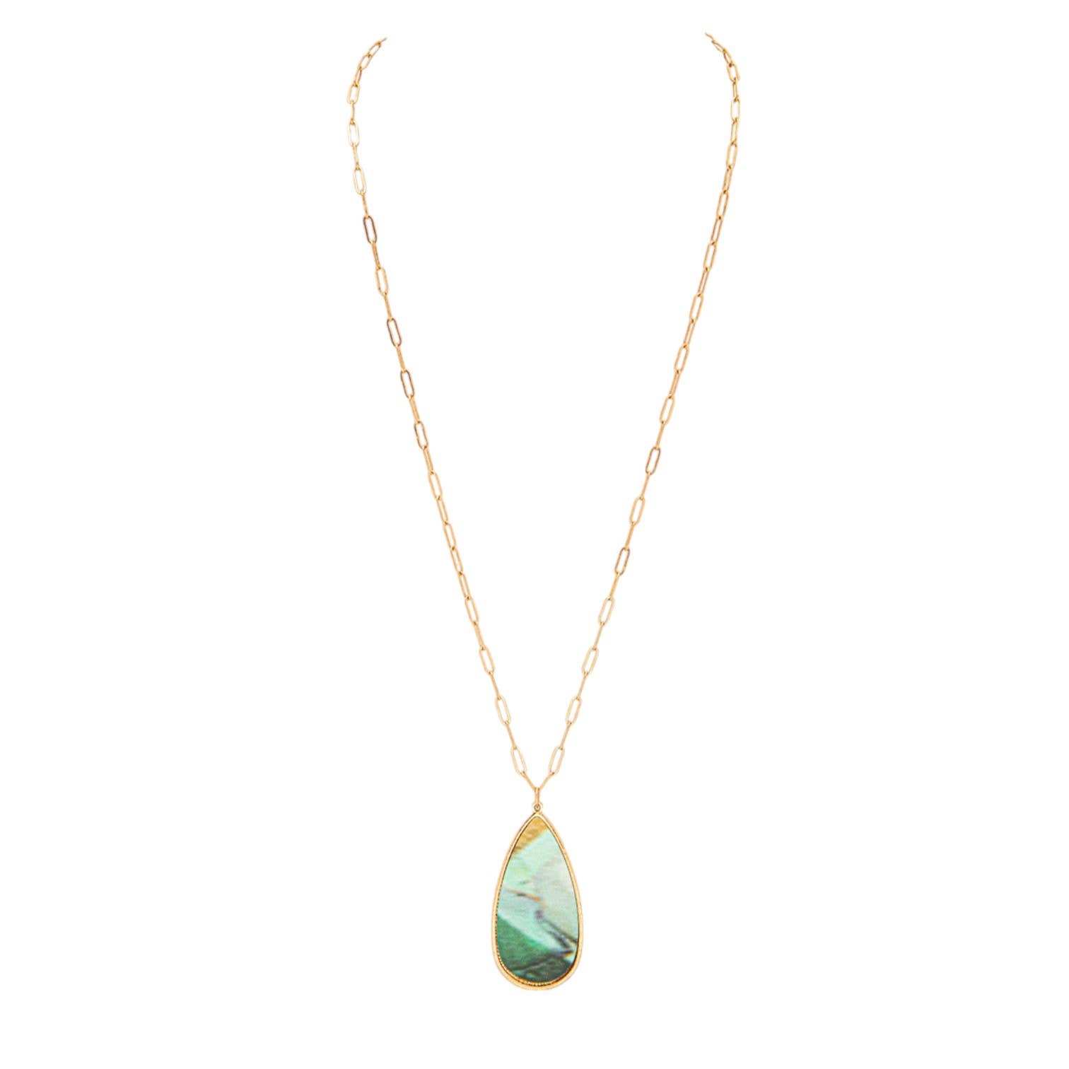 LA Jewelry Plaza - Vente Colliers à pendentif - Collier Pendentif Goutte de Pierre1