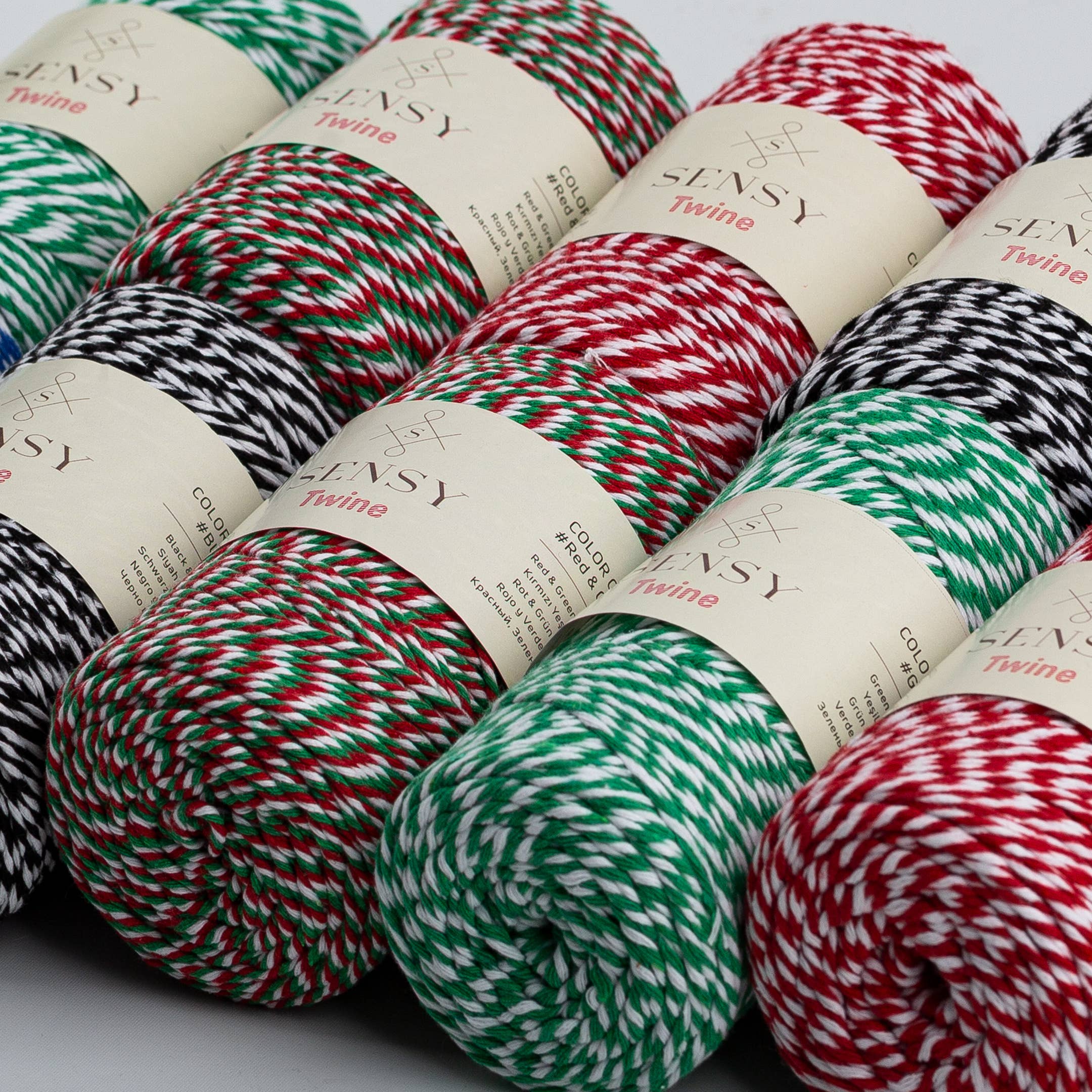 Sensy - Vendita all'ingrosso Spago - Sensy Premium spago a righe 100% cotone, 2 mm - 220 metri13