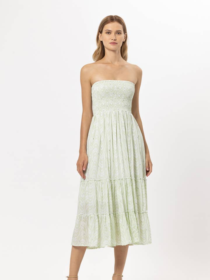 Luna Midi Dress Seawave for wholesale by Lusana