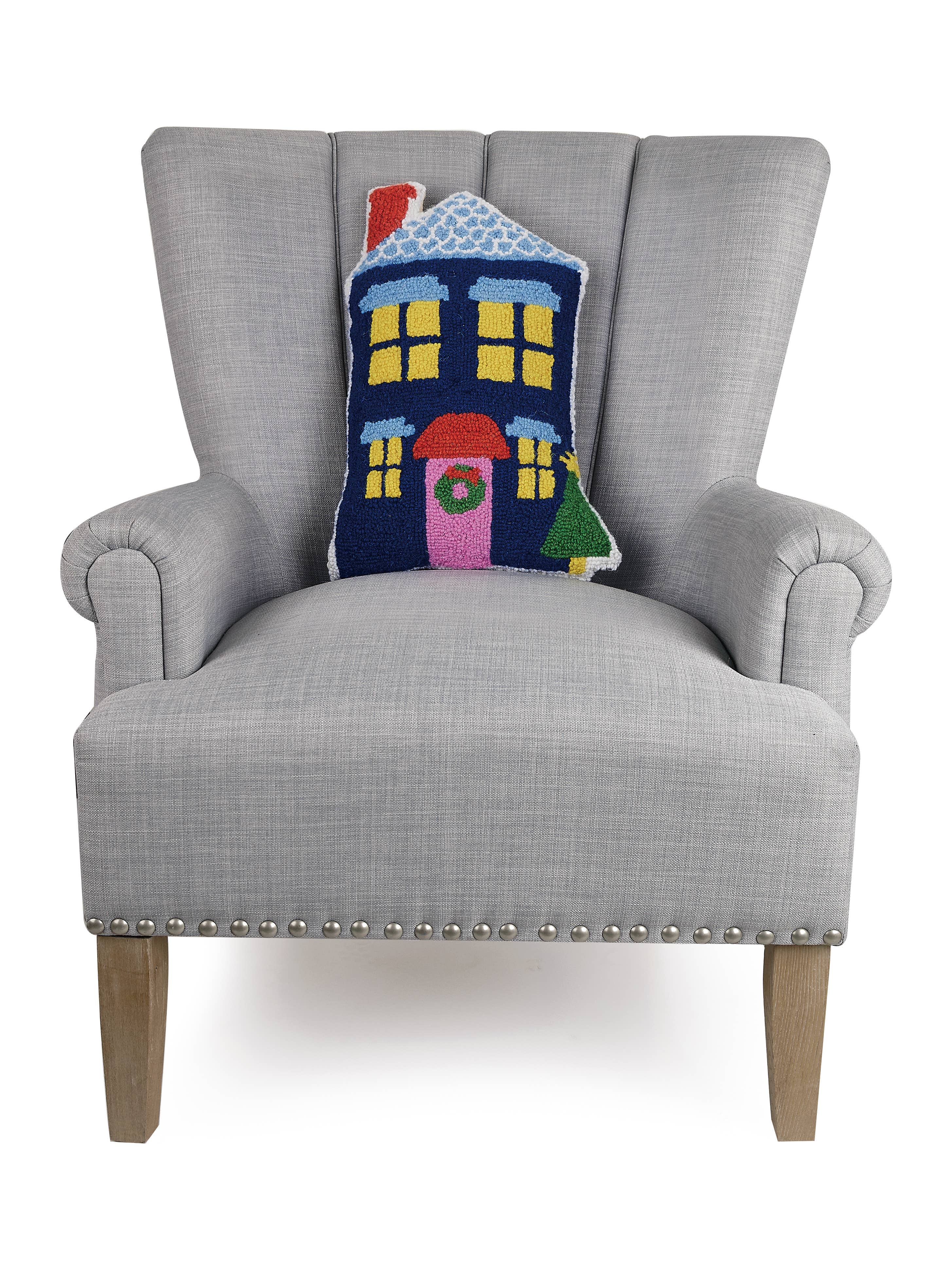 Peking Handicraft - Wholesale Throw/Decorative Pillow - Bluehouse Shaped Hook Pillow - Ampersand2