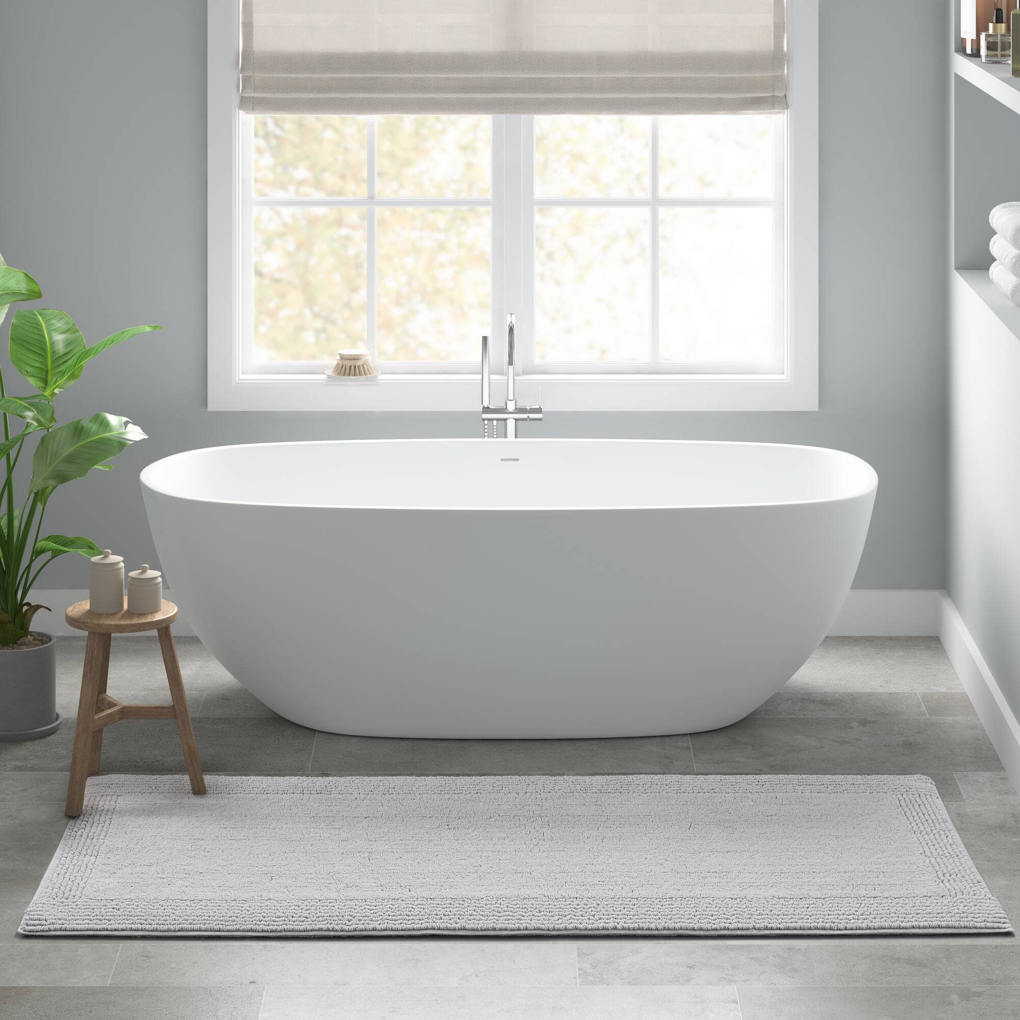 Olliix - Wholesale Bath Mat - Reversible Cotton Bath Rugs, Grey7