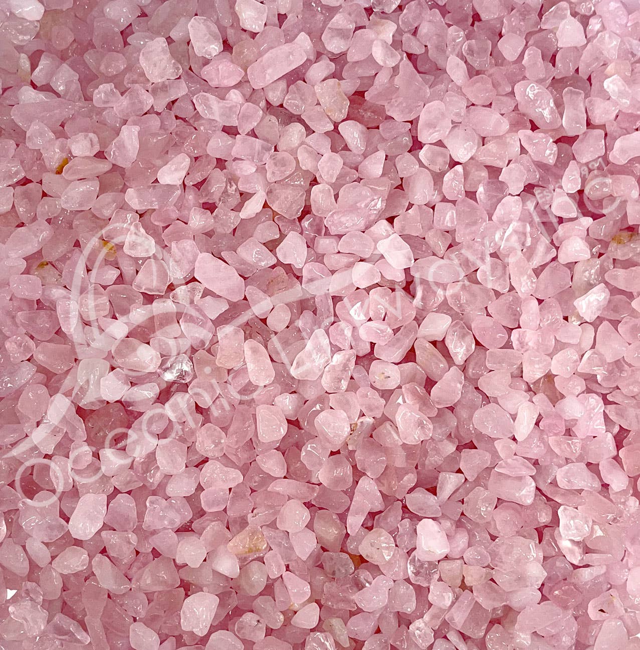 Oceanic Linkways Inc - Vente Pierre et cristal de spiritualité - Paillettes roulées quartz rose 5-15 mm (kg)1