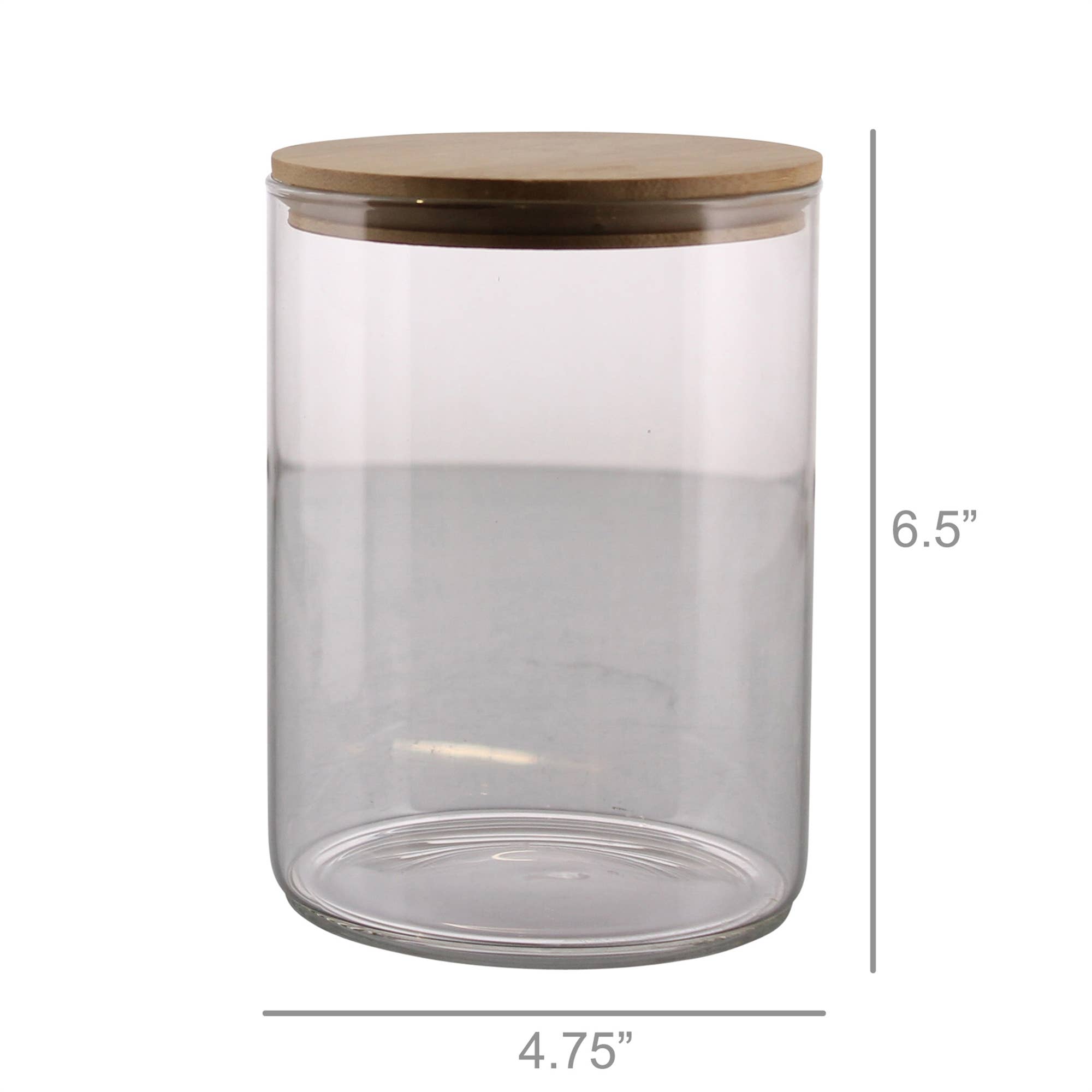 HomArt - Wholesale Canister - Finn Canister - Glass with Wood Lid - Lrg1