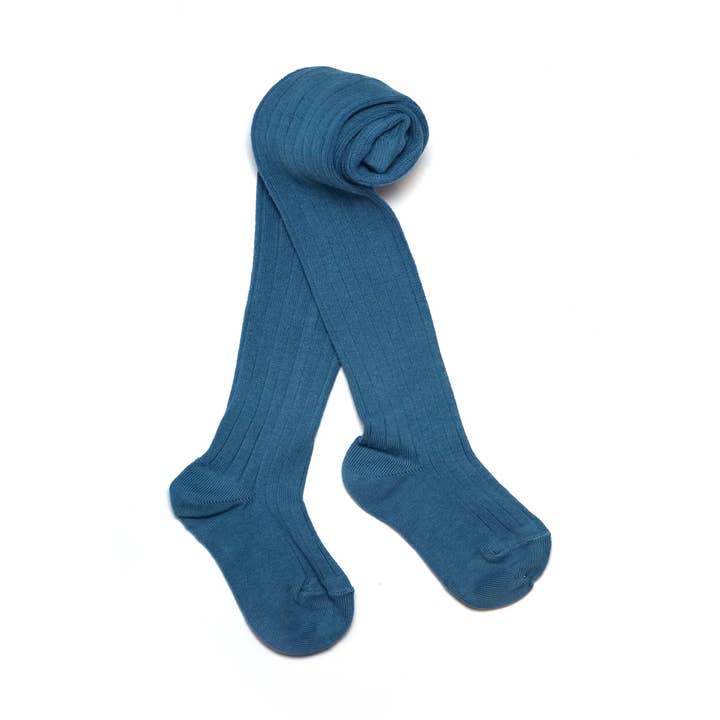 Medias de canalé azul antiguo para venta al por mayor de Verity Jones London