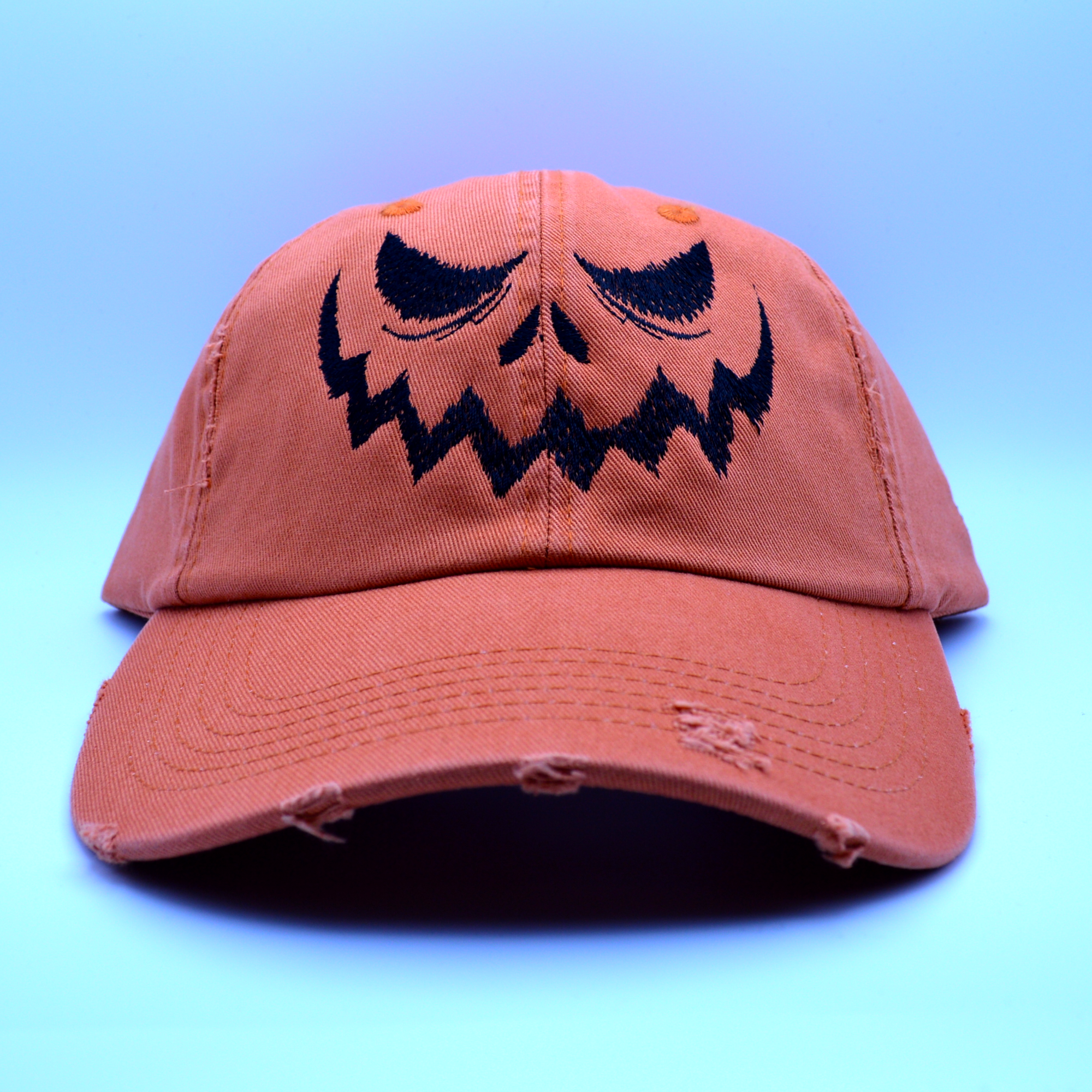 Thread By Dawn - Wholesale Baseball Cap - Unisex - Jack O' Lantern Embroidered Baseball Hat0