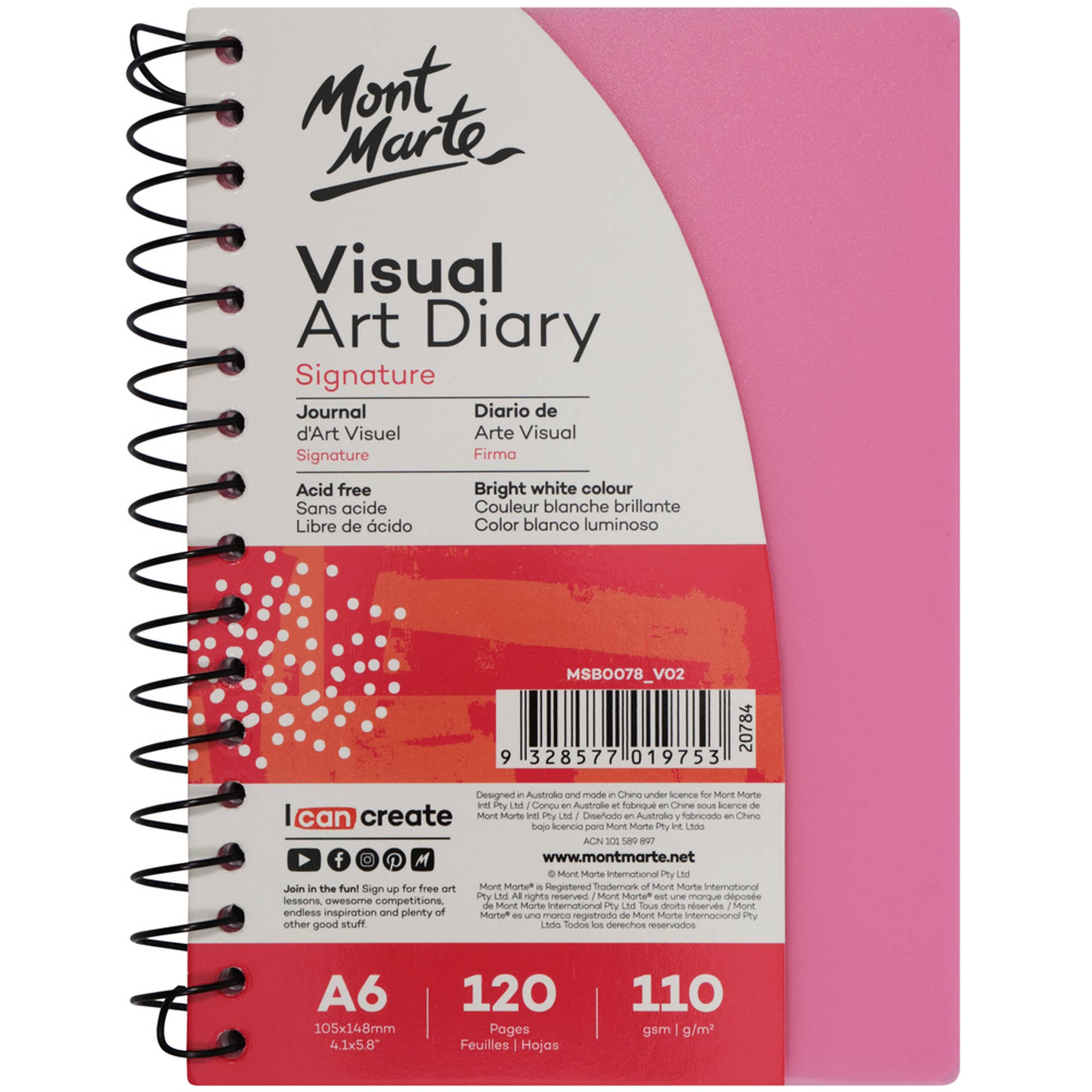 Mont Marte Usa, Inc. - Wholesale Sketchbook/Sketchpad - Visual Art Diary Signature A6 120 Pages 110gsm1