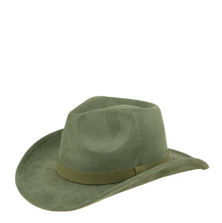 anbfashion - Venta al por mayor Sombrero fedora - Mujer - SOMBRERO FEDORA DE GAMUZA SINTÉTICA CON BANDA DE VAQUERO 5