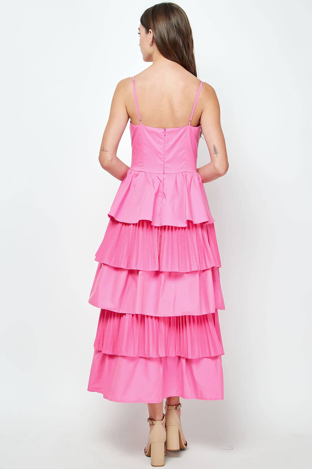 Strut & Bolt - Vendita all'ingrosso Vestito - Donna - Maxi abito in popeline a strati con pieghe miste15