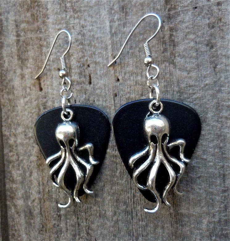 Simply Raevyn - Wholesale Dangle Earrings - Octopus Charm Guitar Pick Earrings30
