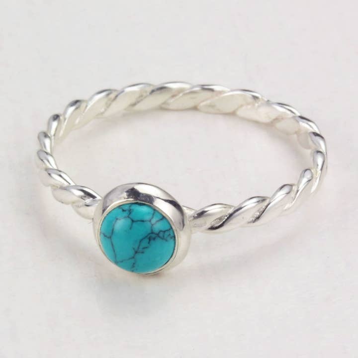 December Birthstone Ring – Turquoise Gemstone in Sterling for wholesale by The Jewellery Store London