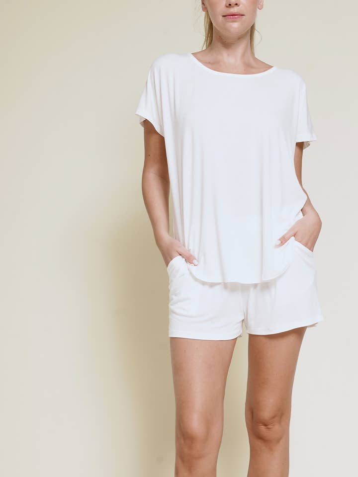 Studio Ko Clothing - Wholesale Lounge Set - Women's - BAMBOO LOUNGE SHORTS SET NEW