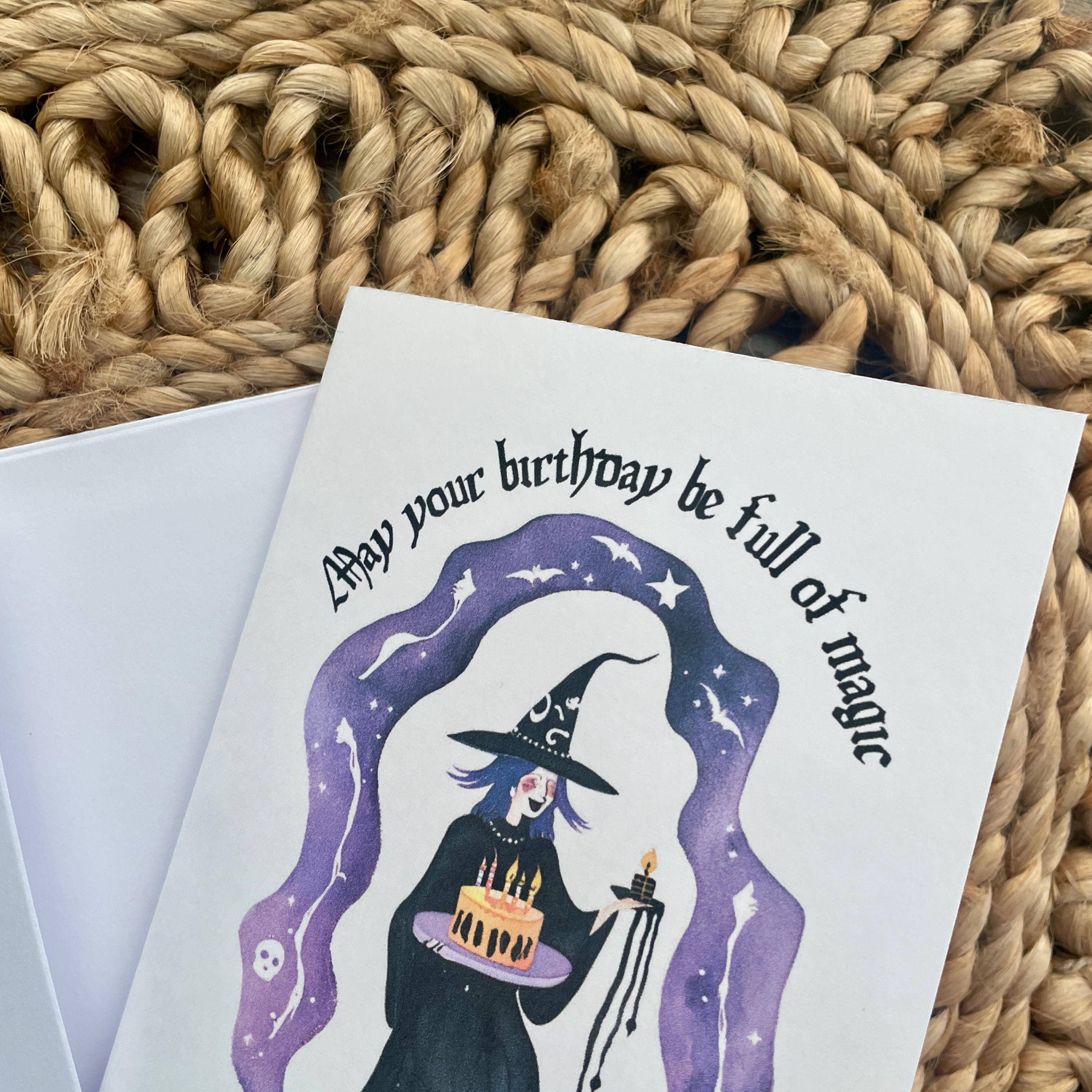 Cryptic Paper Co. - Wholesale Birthday Card - Cute Witch Magical Goth Halloween Time Birthday Card 10
