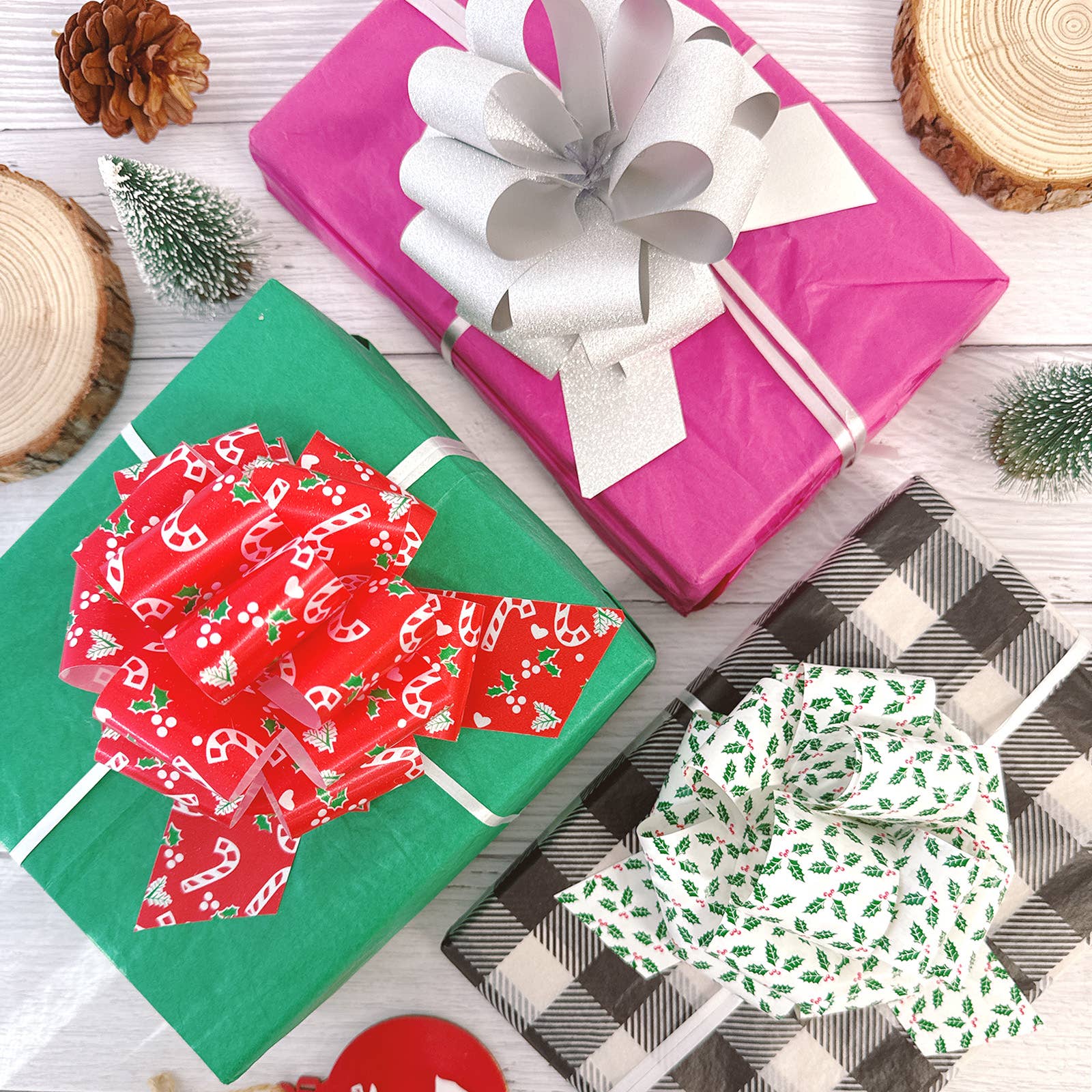 Wrapables.com - Wholesale Bow - Gift Wrapping - Wrapables Large 5" Christmas Pull Bows, Ribbon Bows (16pcs)8