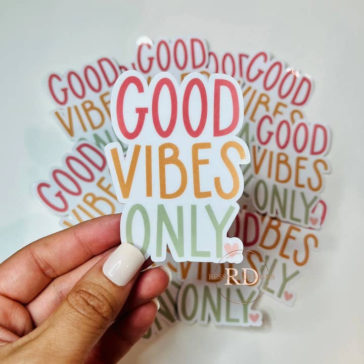 Good Vibes Only Vinyl Sticker for wholesale by Ressera Designs