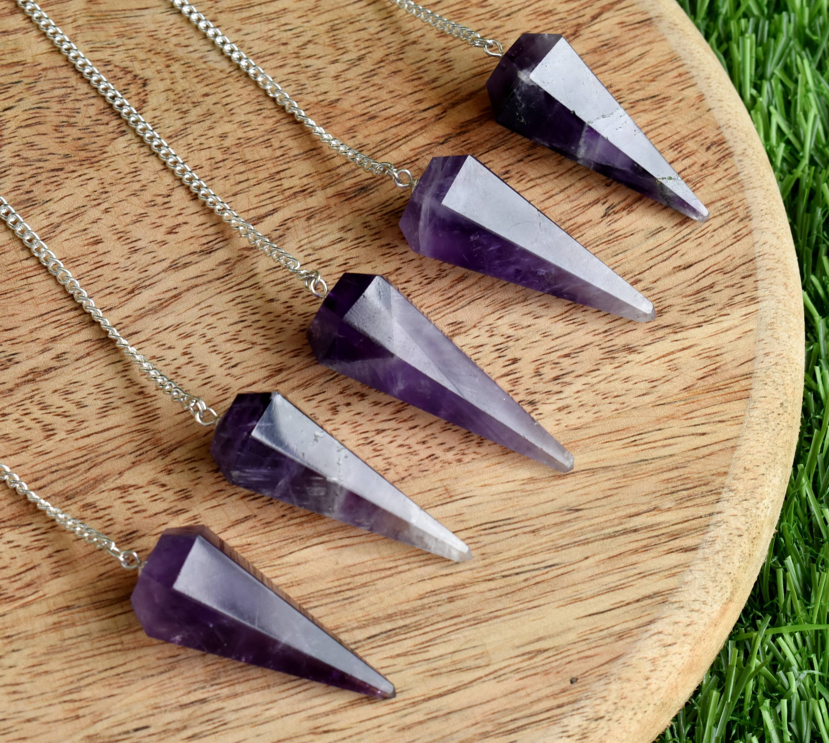Soothing Crystals - Wholesale Spiritual Stone/Crystal - Dowsing Pendulum | Amethyst | Faceted Crystal Pendulum17