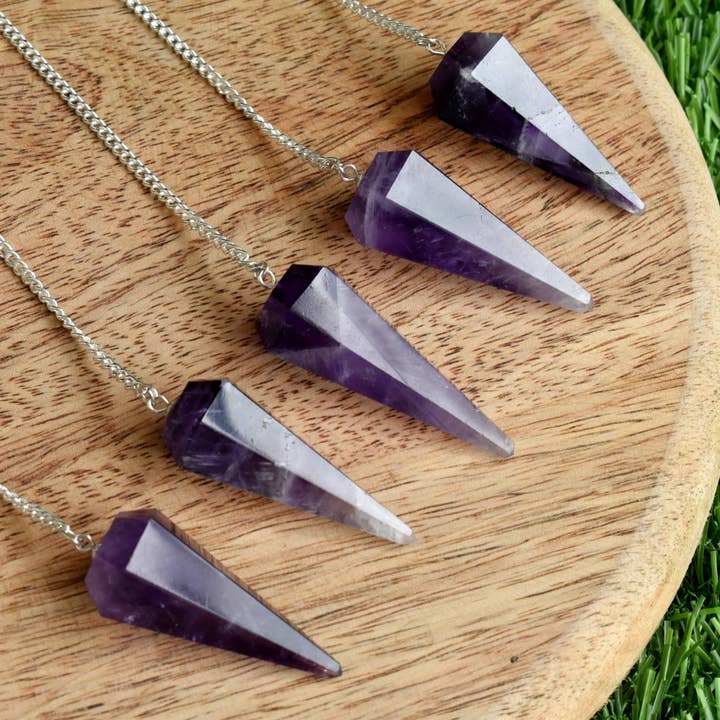 Soothing Crystals - Wholesale Spiritual Stone/Crystal - Dowsing Pendulum | Amethyst | Faceted Crystal Pendulum17