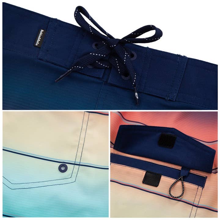 Rokka & Rolla - Wholesale Swim Shorts - Men's - Men's 9" Half Elastic Waist Board Swim Shorts Swimwear52