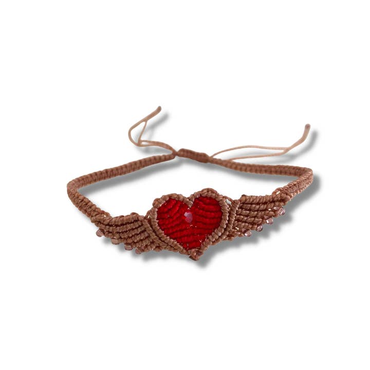 Lumily - Wholesale Woven/Braided Bracelet - Macrame Woven Heart Wings Pull String Bracelet - Mexico
