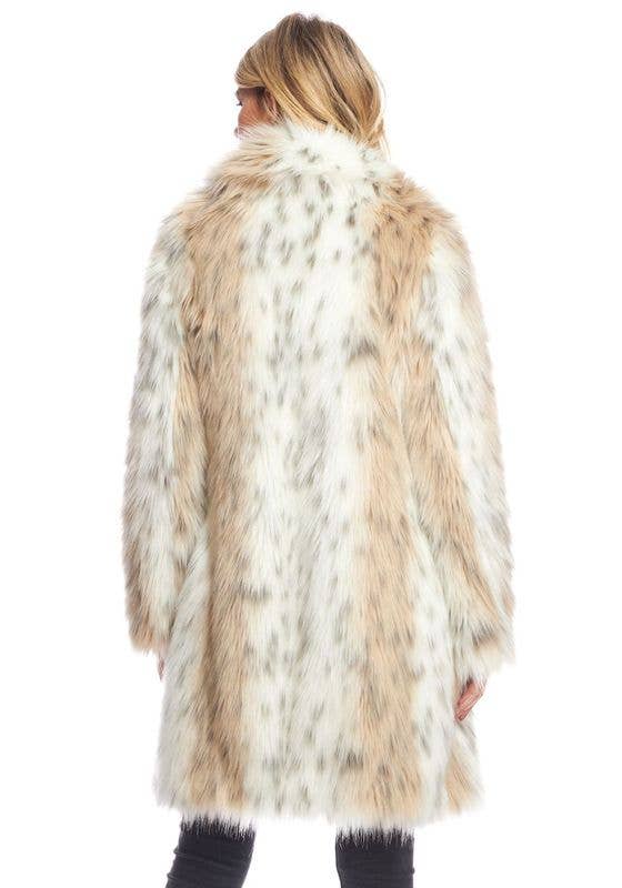 Wholesale Snow Lynx Faux Fur Fireside Stroller Coat for your store