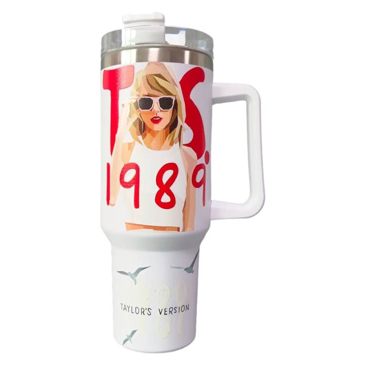 Auraquise - Wholesale Insulated Mug/Tumbler - Taylor Swift 40oz Insulated Tumbler with Handle and Straw Car Travel Mug, Hot & Cold Stainless Steel Cup6