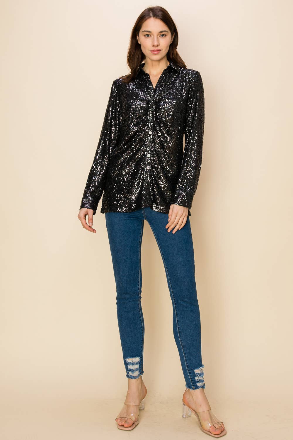 W.A.Y. --Wonderful And Young - Vendita all'ingrosso Camicia - Donna - CAMICIA CON PAILLETTES W.A.Y 
13