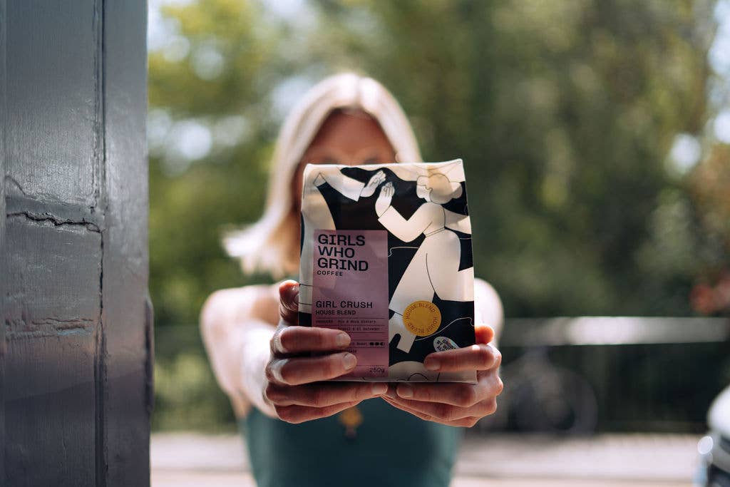 Girls Who Grind Coffee - Wholesale Ground Coffee - Coffee Beans, Girl Crush, houseblend coffee.12