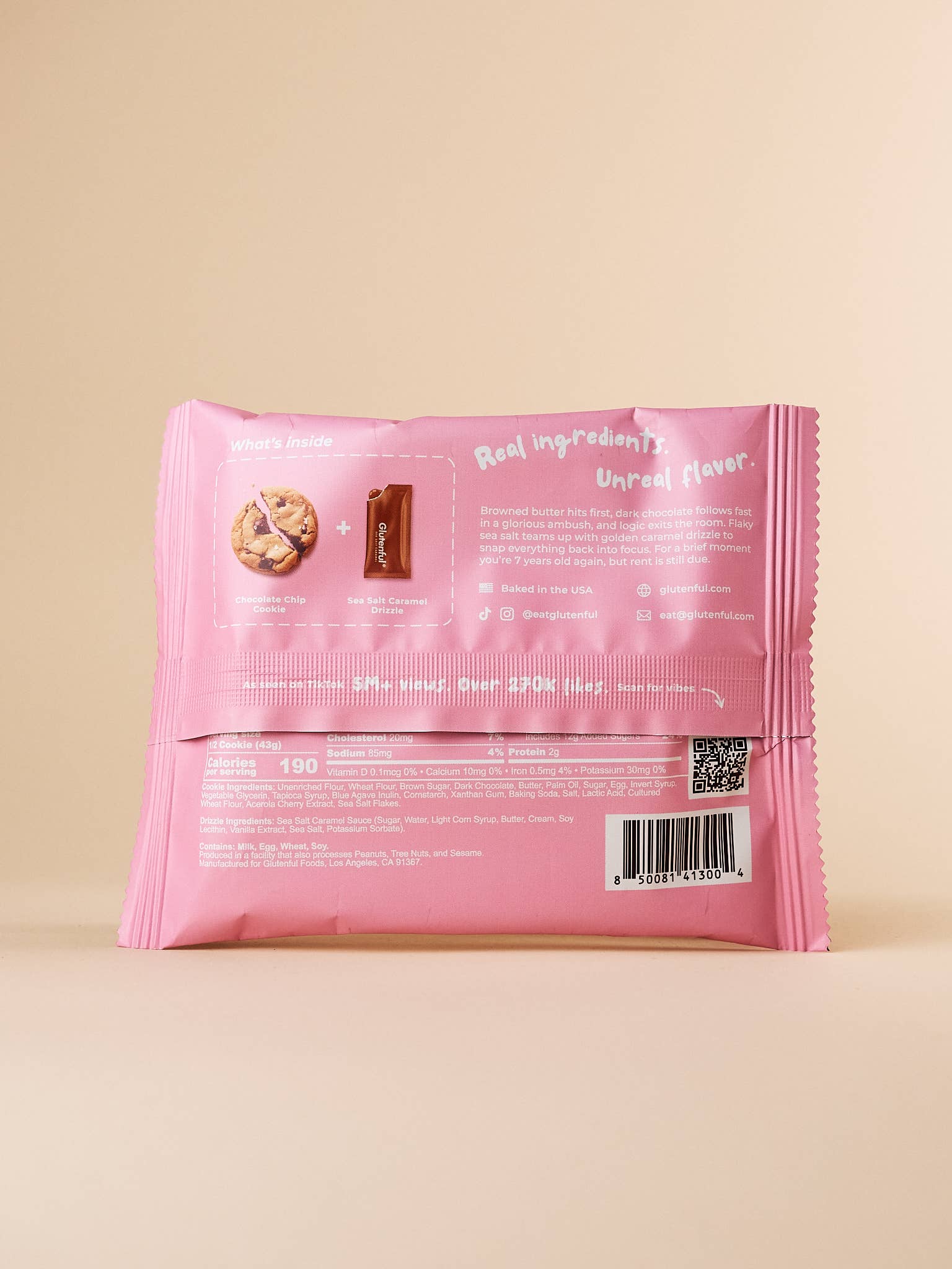 Glutenful - Wholesale Cookie - Chocolate Chip Cookie with Drizzle Packet1